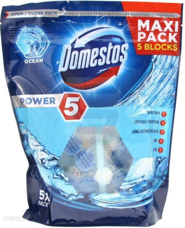 Domestos Power 5 Koszyk do WC Ocean Maxi Pack 5 x 55 g